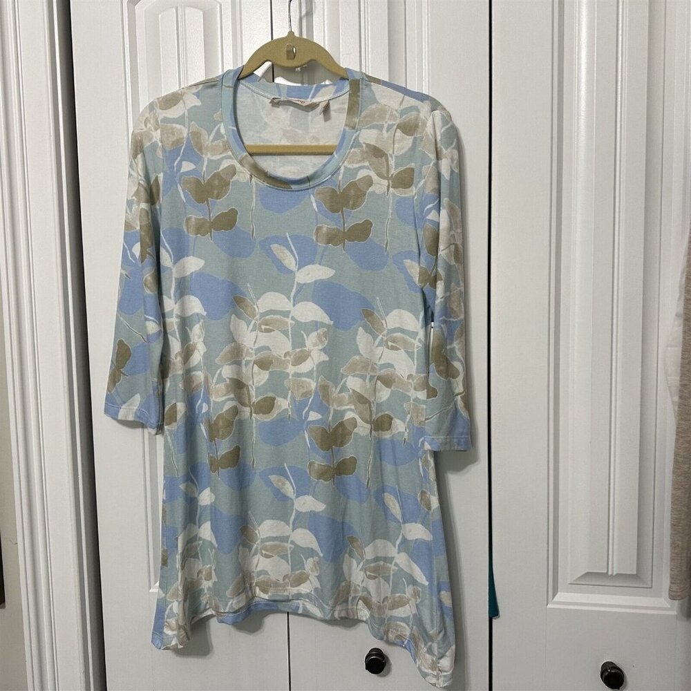 Soft Surroundings Tunic Womens Top Blue Small Tranquil Tunic Flowy Asymmetrical